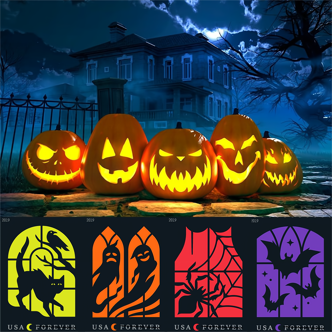 2019 Spooky Silhouettes Stamps - Forever Stamps