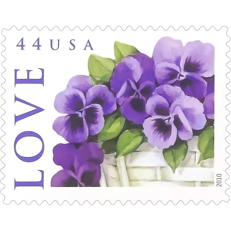 2010 Pansies in a Basket Stamps - Forever Stamps