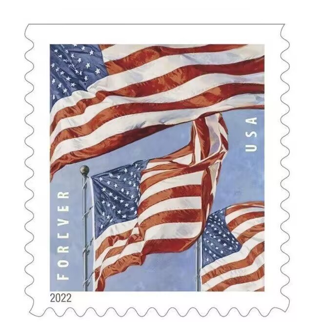 Big Sales! 5 U.S. Flag Stamps,5 Rolls/500 Pcs - Forever Stamps