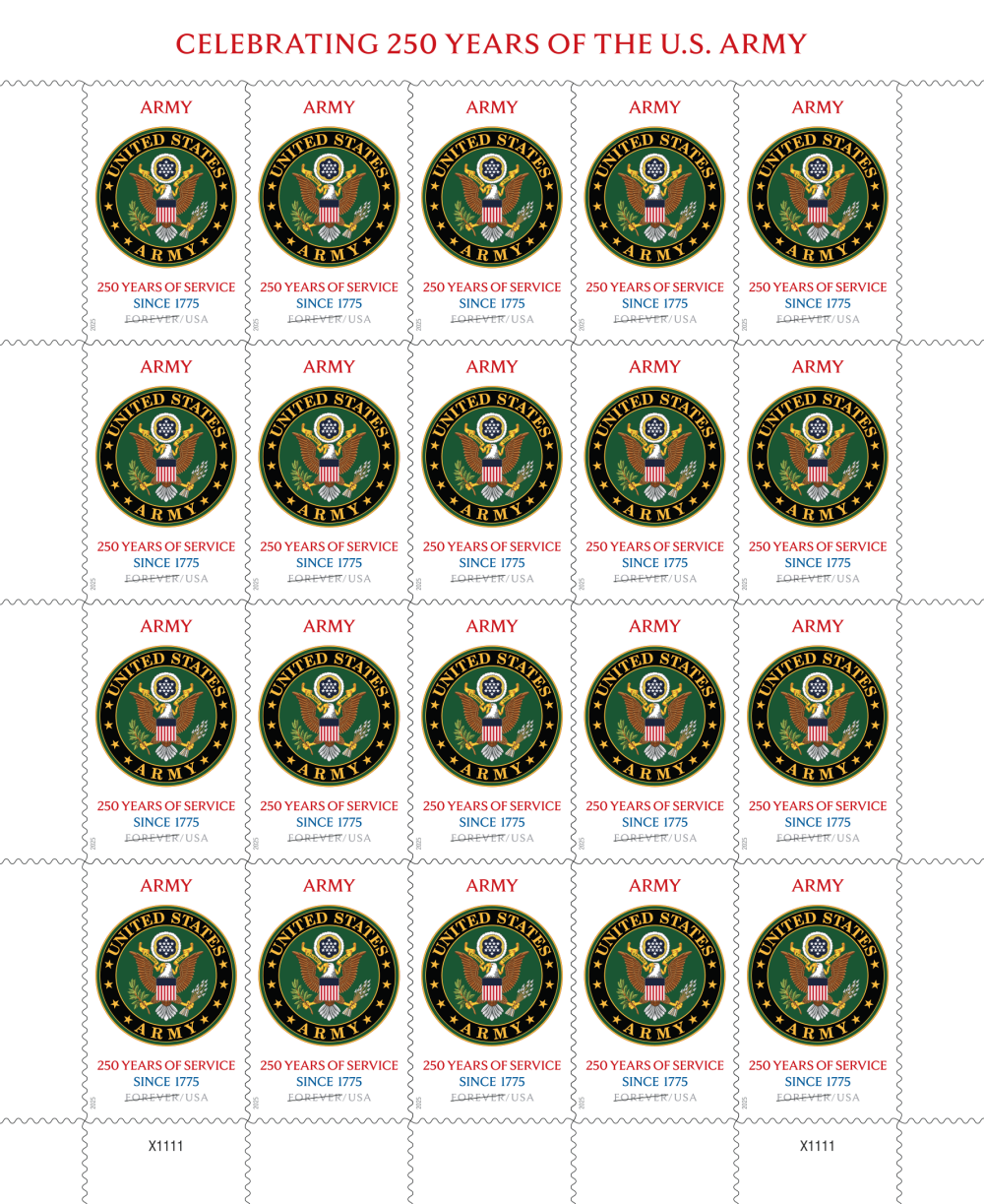 2025 U.S. Army 250th Stamps 100 pcs - Forever Stamps